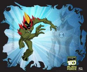 Puzzle de Swampfire o Fuego Pantanoso emite metano y se regenera de una manera sorprendente