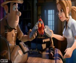 Puzzle de Tadeo y Sara con las dos mitades de la llave de la Ciudad Perdida de los Incas