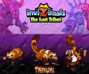 Puzzle de Tanuki, última evolución. Invizimals Las Tribus Perdidas. Poderoso Invizimal con gran confianza en sí mismo