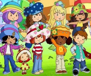 Puzzle de Tarta de Fresa o Rosita Fresita con sus amigos