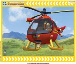 Puzzle de Tom Thomas con su helicóptero Wallaby One