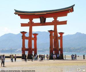 Puzzle de Torii del Santuario Itsukushima, Japón