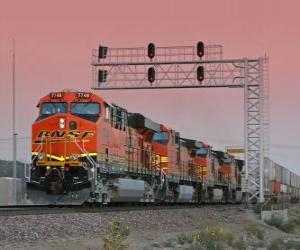 Puzzle de Tren de la compañia, BURLINGTON SANTA FE (BNSF) de los Estados Unidos