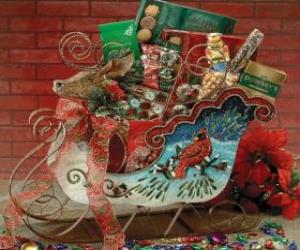 Puzzle de Trineo lleno de regalos de Navidad