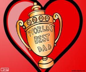 Puzzle de Trofeo o copa para el mejor papá