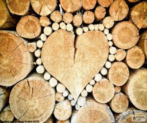 Puzzle de Tronco en forma de corazón