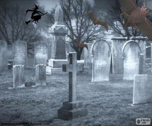 Puzzle de Tumbas cementerio, Halloween