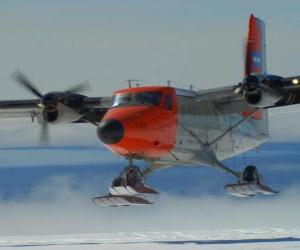 Puzzle de Twin Otter equipado para la nieve