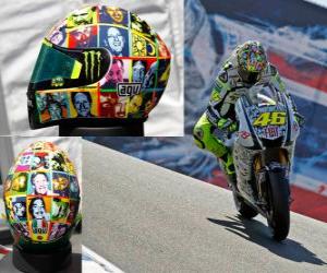 Puzzle de Valentino Rossi lleva en su casco a la gente importante para él.