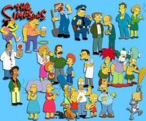 Puzzle de Varios personajes de Los Simpson