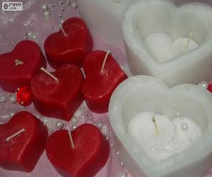 Puzzle de Velas de corazones