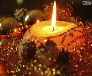 Puzzle de Velas encendida por Navidad