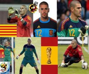 Puzzle de Víctor Valdés (La pantera de Hospitalet) guardameta o portero Selección Española