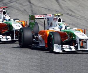 Puzzle de Vitantonio Liuzzi y Adrian Sutil - Force India - Monza 2010