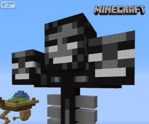 Puzzle de Whither, una criatura jefe en Minecraft