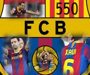 Puzzle de Xavi Hernández 550 partidos con el F.C Barcelona