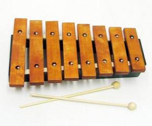 Puzzle de Xilófono, instrumento musical de percusión