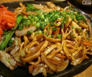Puzzle de Yakisoba, comida japonesa