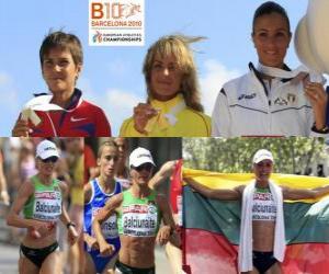 Puzzle de Zivile Balciunaite campeona de Maratón, Nailia Yulamanova y Anna Incerti (2ª y 3era) de los Campeonatos de Europa de atletismo Barcelona 2010