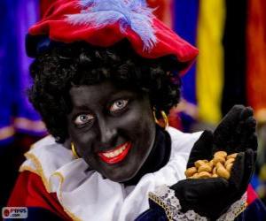 Puzzle de Zwarte Piet, Pedrito el Negro, el ayudante de San Nicolás en los Países Bajos y Bélgica
