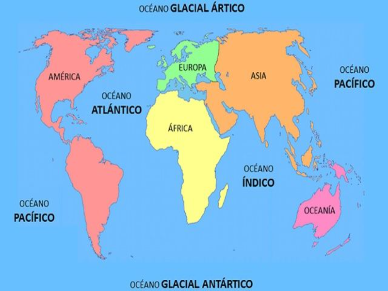 Océano atlántico y pacífico mapa