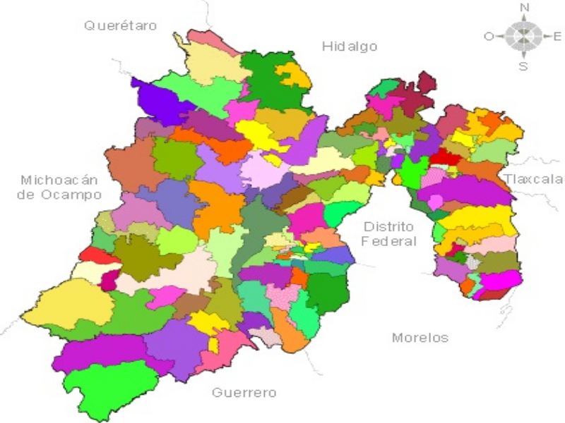 Puzzle de mapa del estado de mexico , rompecabezas de