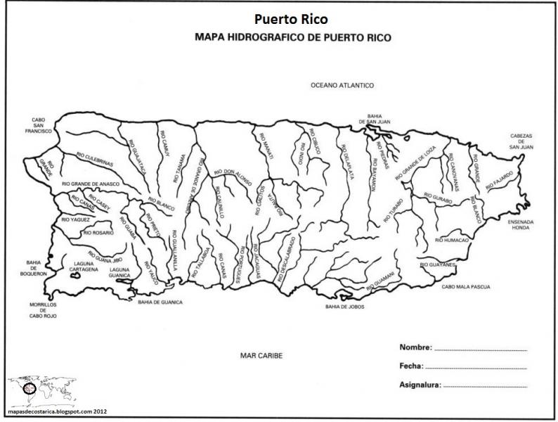Mapa De Puerto Rico En Blanco Para Imprimir